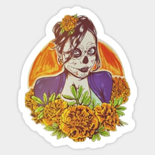 Catrina Zombie Girl Sticker